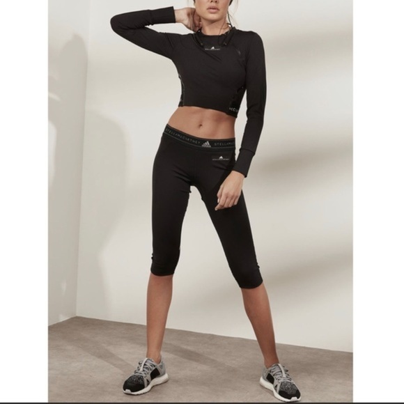 Adidas Stella McCartney training climachill run 3/4 leggings blue medium - Picture 1 of 5